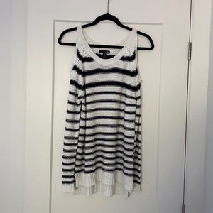 Striped sweater with cutout shoulders